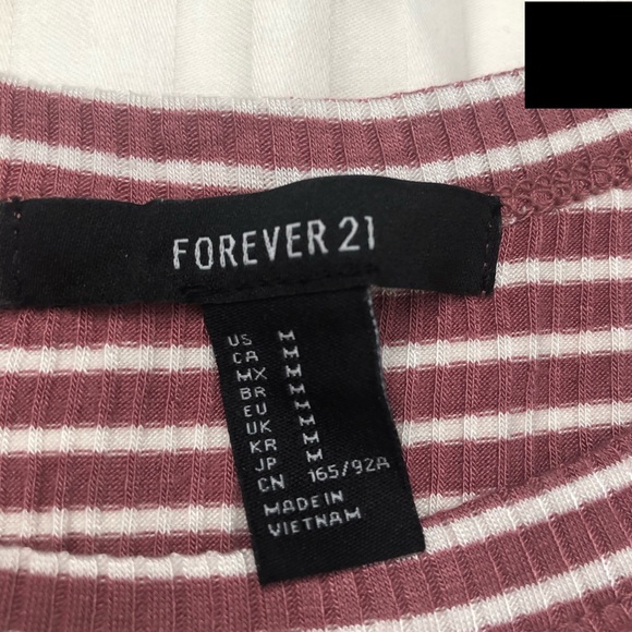 SOLD Forever 21 Mauve Striped Lettuce Edge Dress - Picture 4 of 5